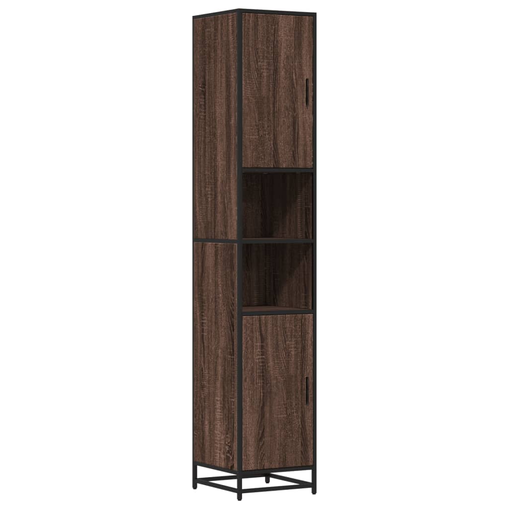 Bathroom cabinet oak look 35x37.5x188.5 cm wood material metal