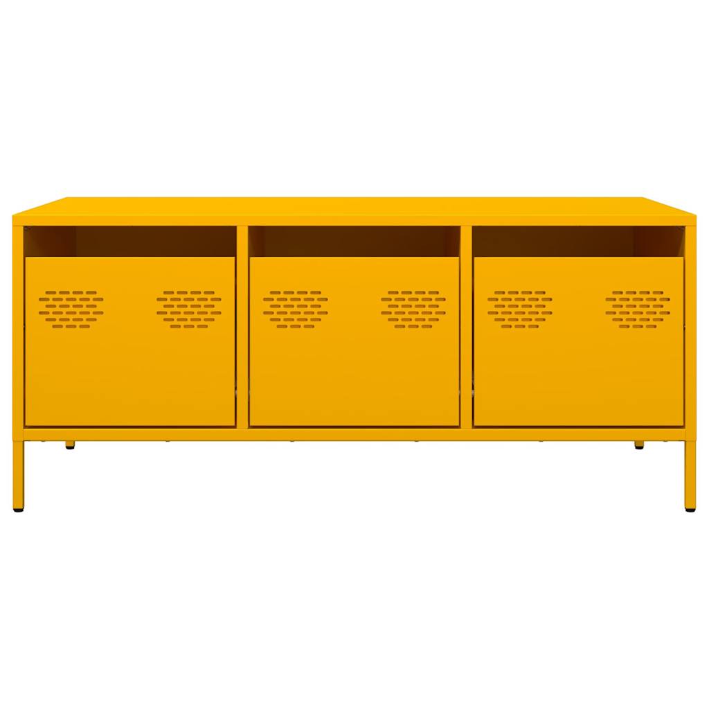 Coffee table mustard yellow 101.5x50x43.5 cm cold-rolled steel