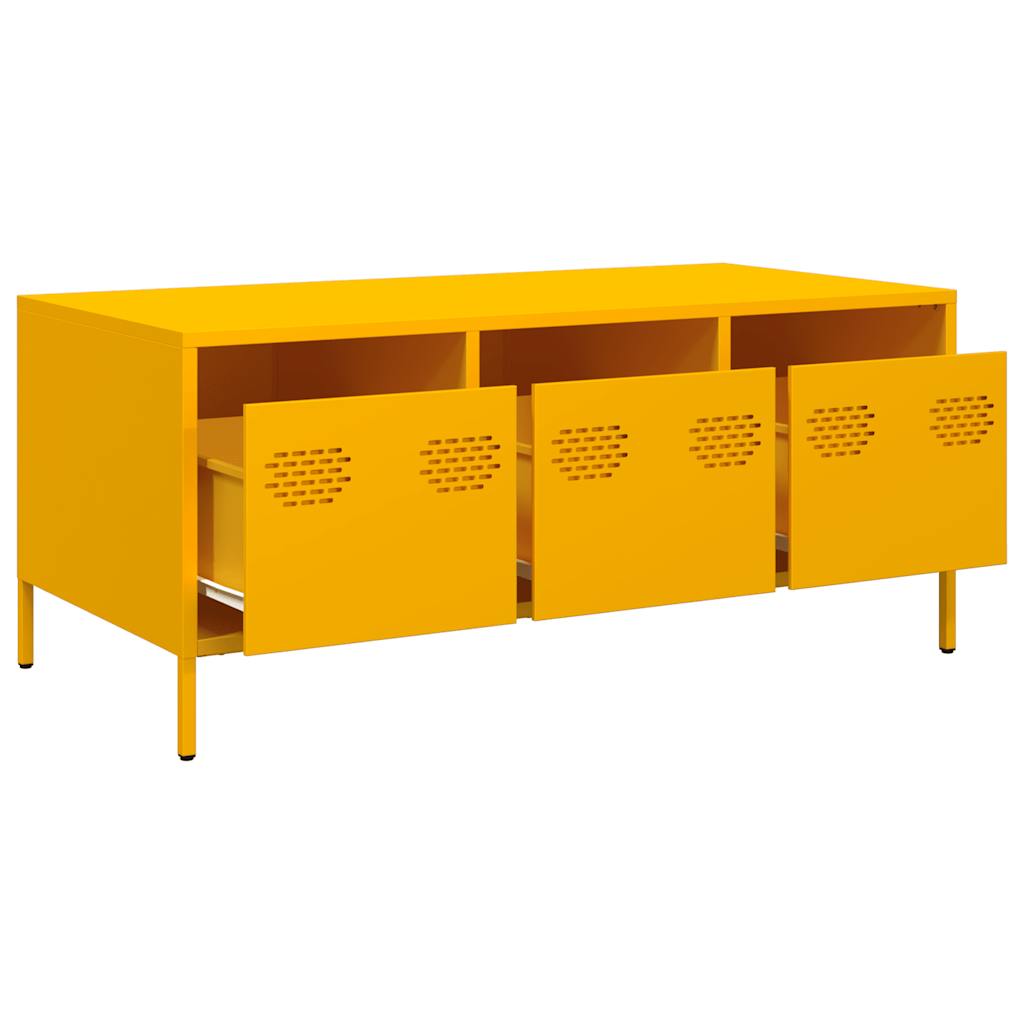 Coffee table mustard yellow 101.5x50x43.5 cm cold-rolled steel