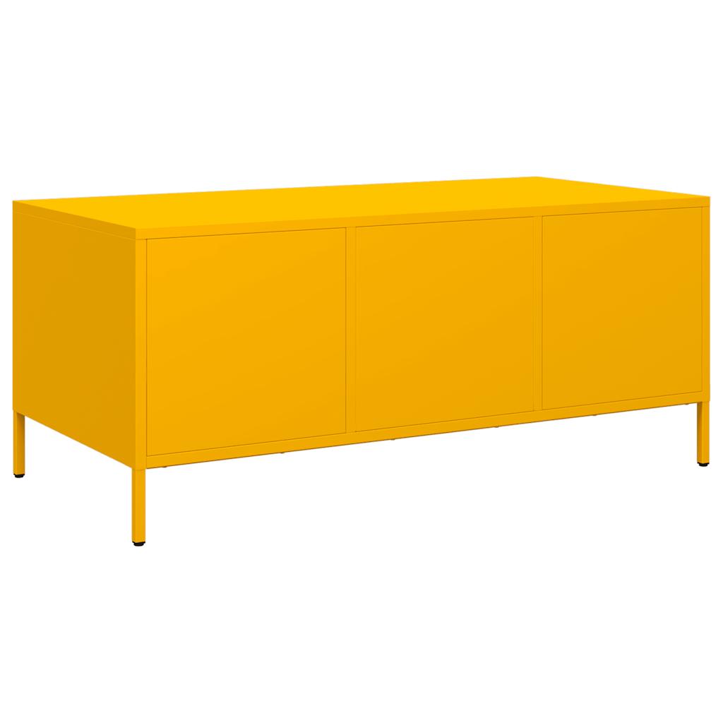 Coffee table mustard yellow 101.5x50x43.5 cm cold-rolled steel