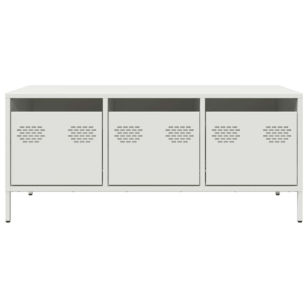 Coffee Table White 101.5x50x43.5 cm Cold-rolled steel