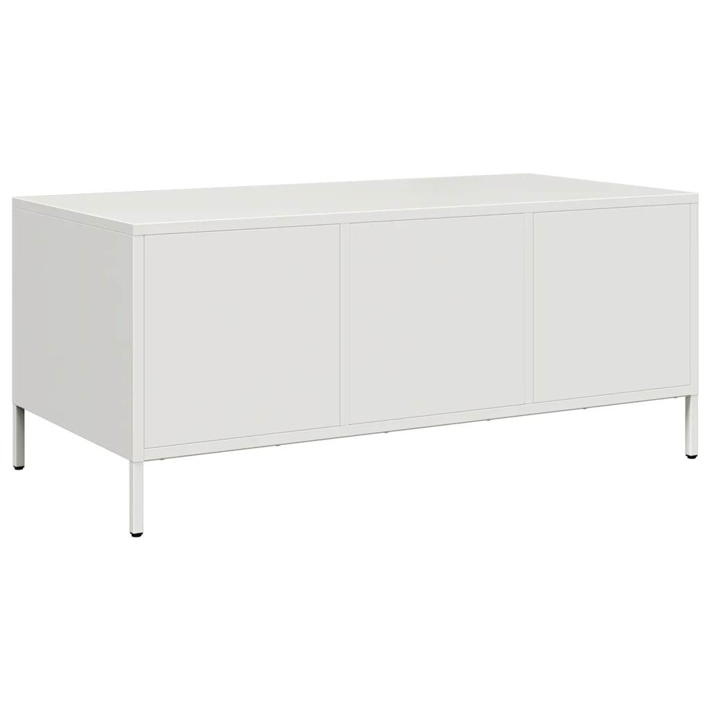 Coffee Table White 101.5x50x43.5 cm Cold-rolled steel