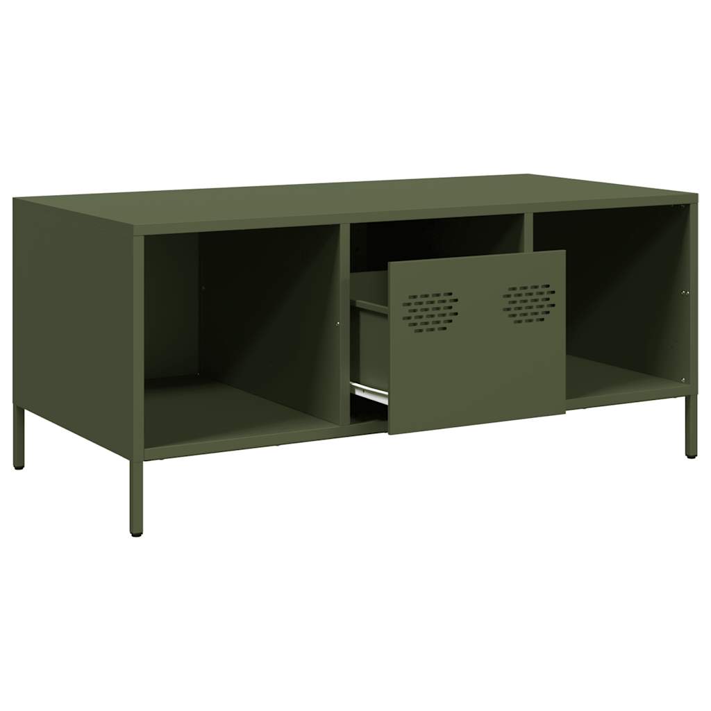 Coffee Table Olive Green 101.5x50x43.5 cm Cold-rolled steel