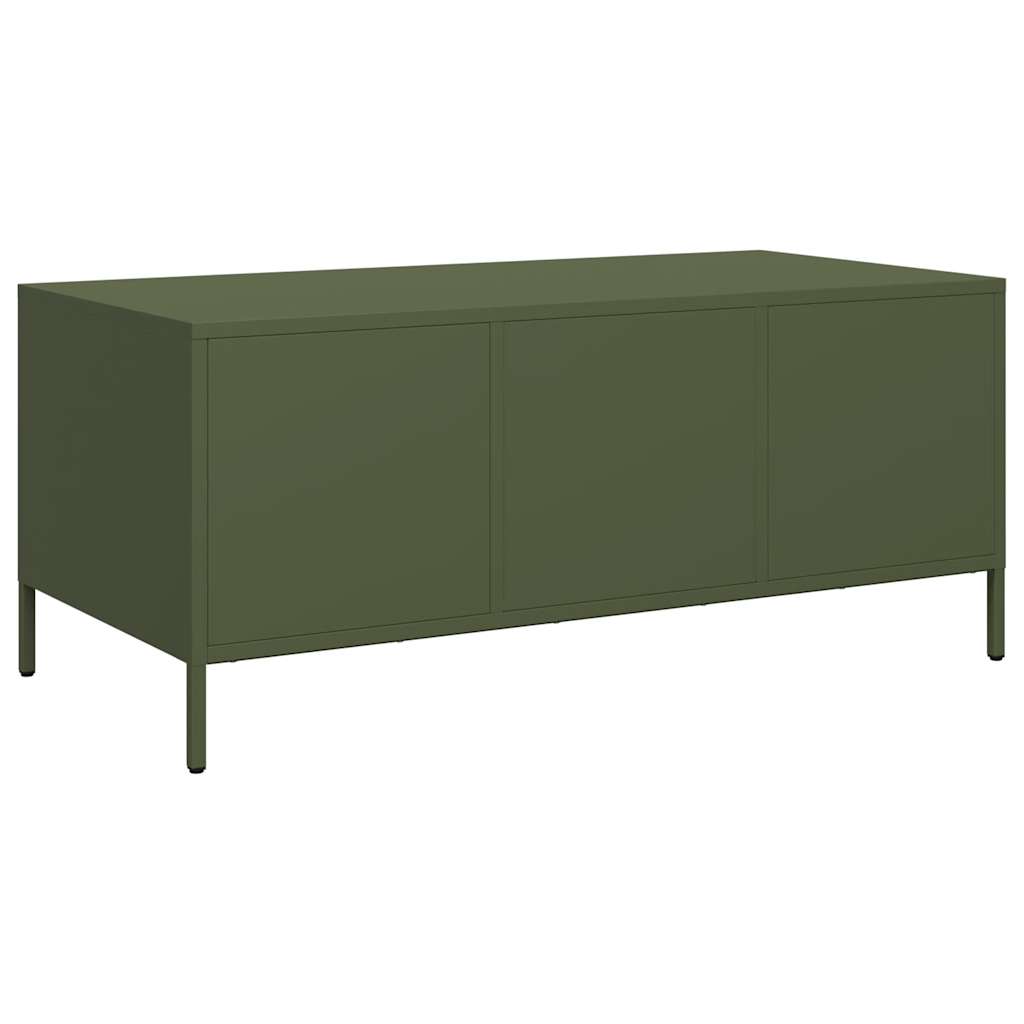 Coffee Table Olive Green 101.5x50x43.5 cm Cold-rolled steel