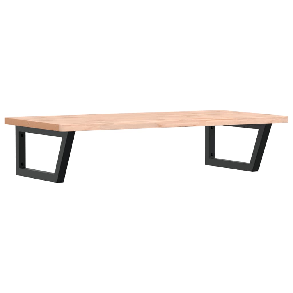 Washbasin shelf wall-mounted steel and solid beech wood