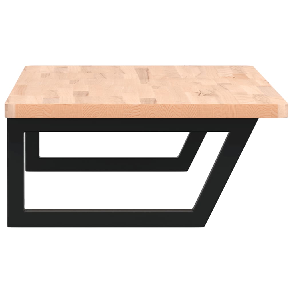 Washbasin shelf wall-mounted steel and solid beech wood