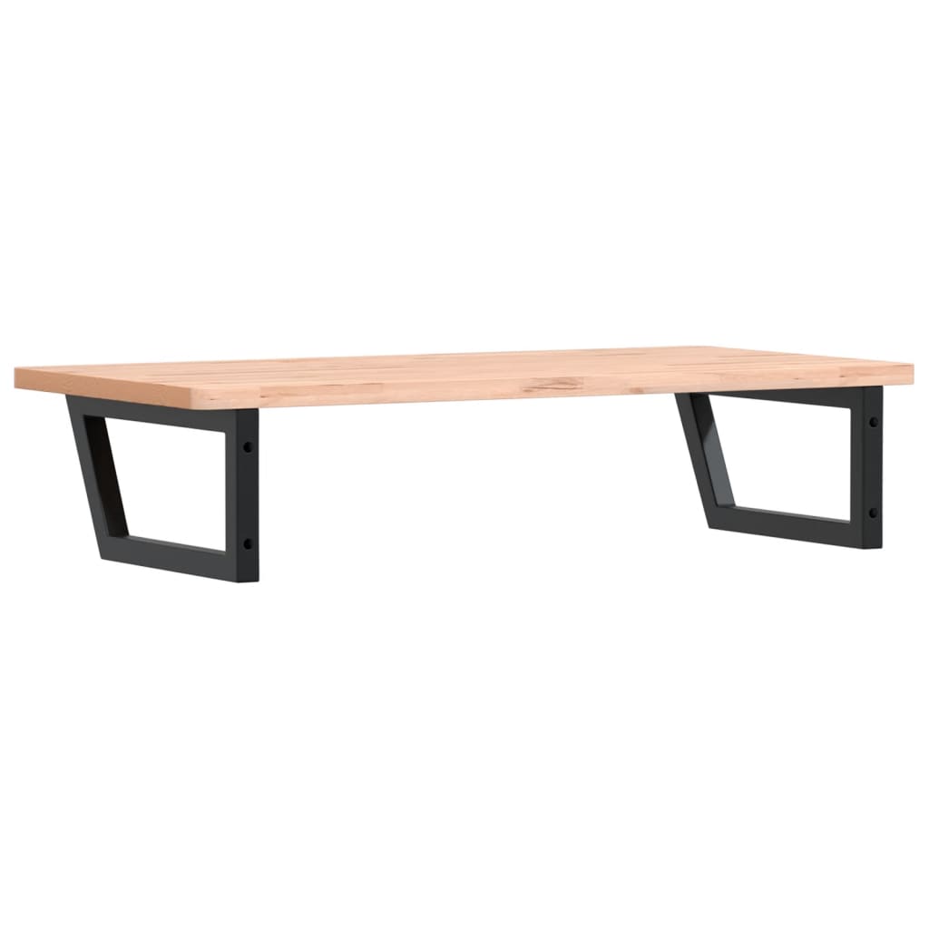 Washbasin shelf wall-mounted steel and solid beech wood