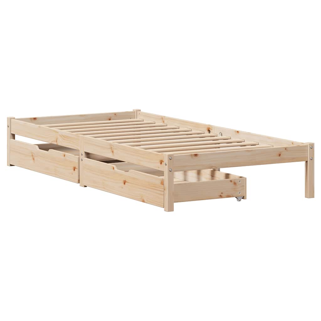 Solid wood bed without mattress 100x200 cm pinewood