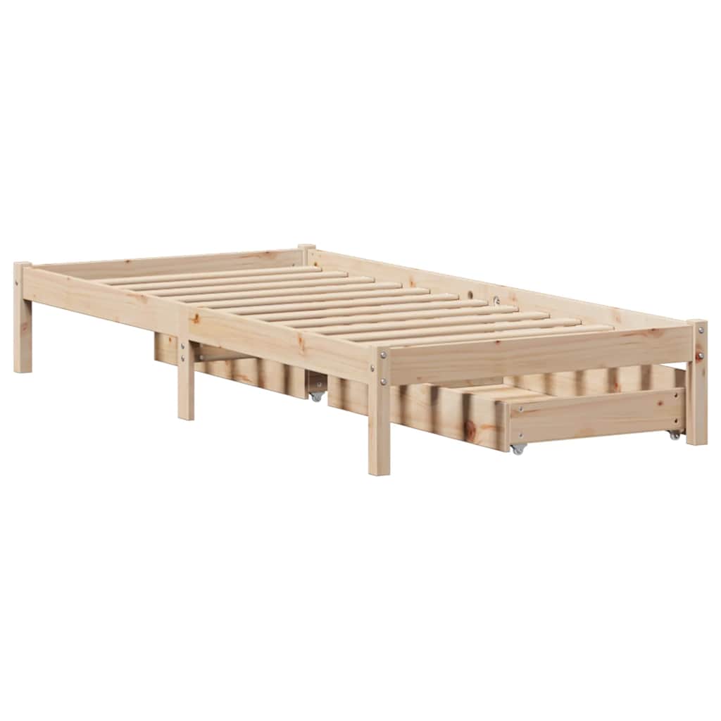 Solid wood bed without mattress 100x200 cm pinewood
