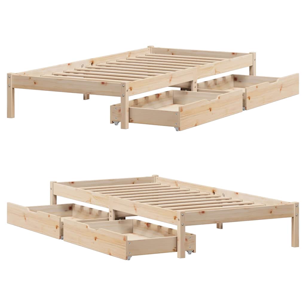 Solid wood bed without mattress 100x200 cm pinewood