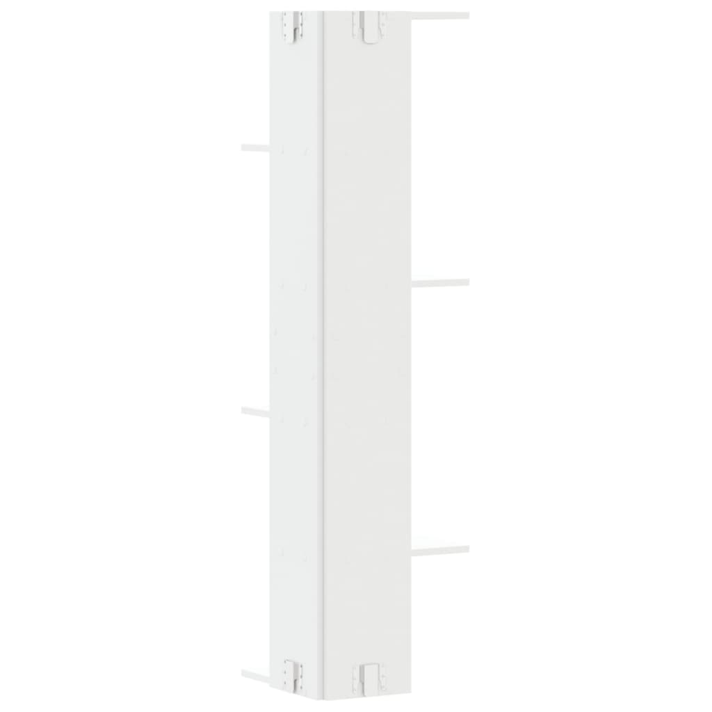 Wall Corner Shelf White 36.5x36.5x140 cm Wood Material