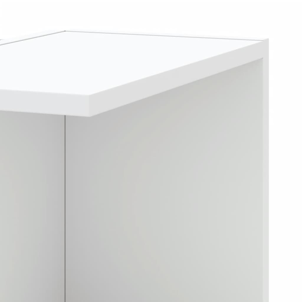 Wall Corner Shelf White 36.5x36.5x140 cm Wood Material