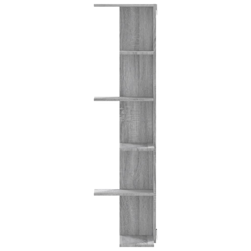 Wall Corner Shelf Gray Sonoma 36.5x36.5x140 cm Wood Material