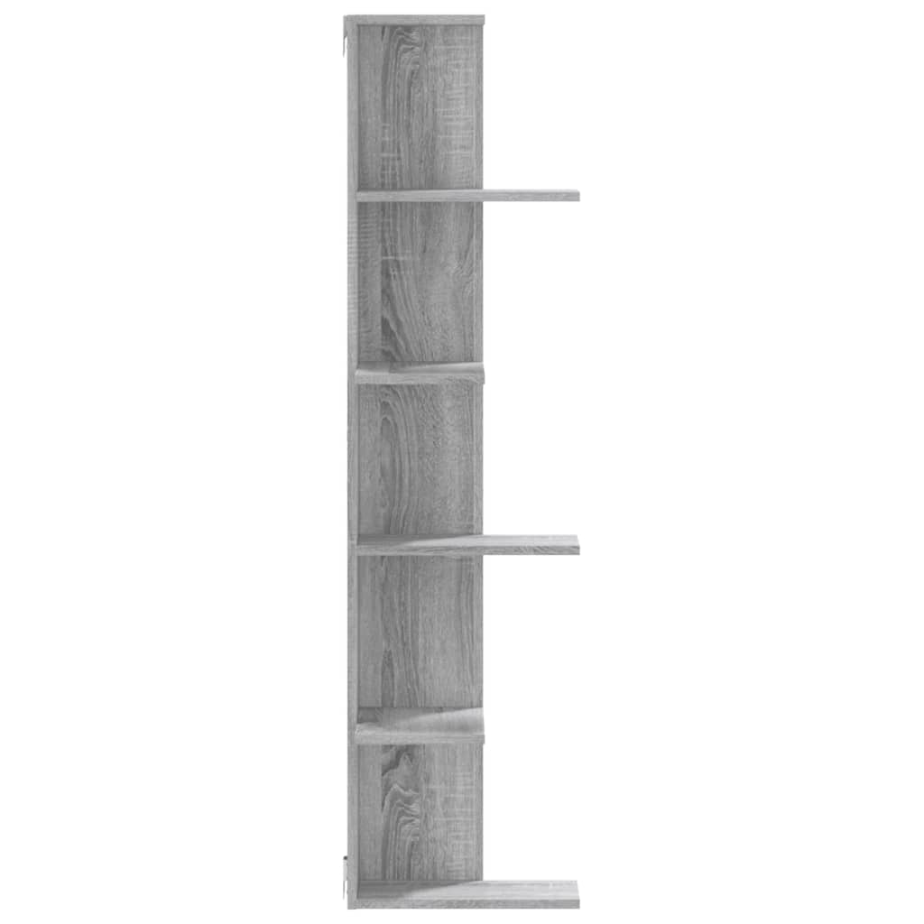 Wall Corner Shelf Gray Sonoma 36.5x36.5x140 cm Wood Material