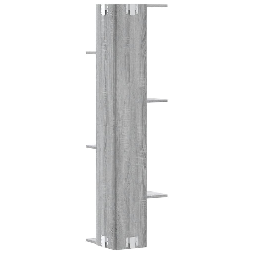 Wall Corner Shelf Gray Sonoma 36.5x36.5x140 cm Wood Material