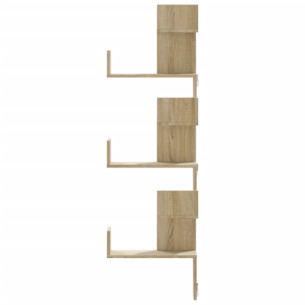 Wall Corner Shelf Sonoma Oak 45x45x147 cm Wood Material