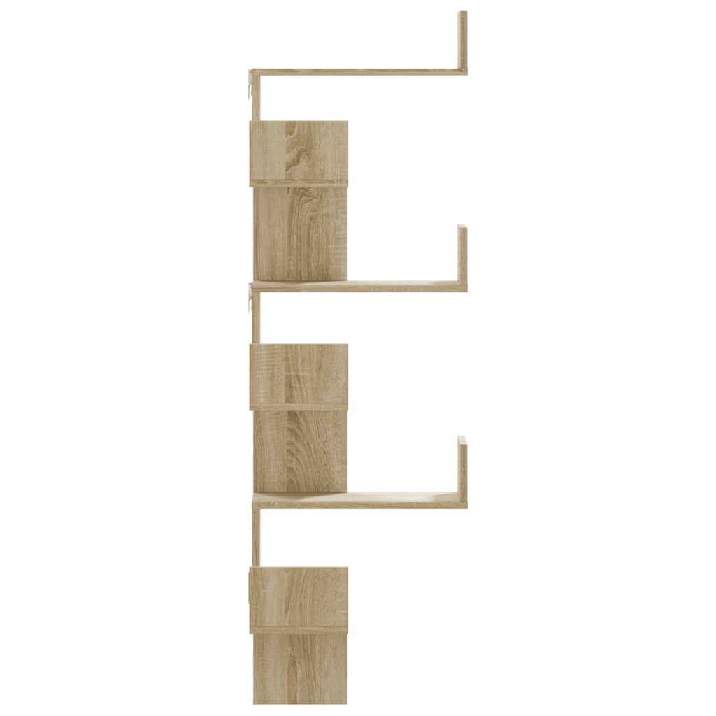 Wall Corner Shelf Sonoma Oak 45x45x147 cm Wood Material