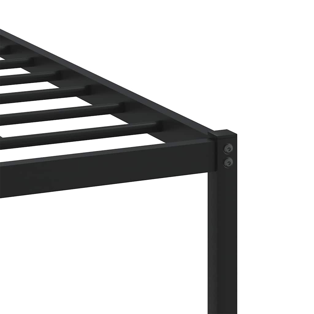 Metal bed without mattress brown oak look 193x203 cm