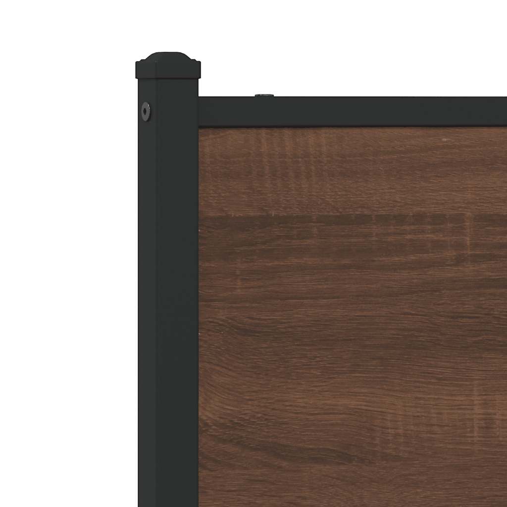 Metal bed without mattress brown oak look 193x203 cm