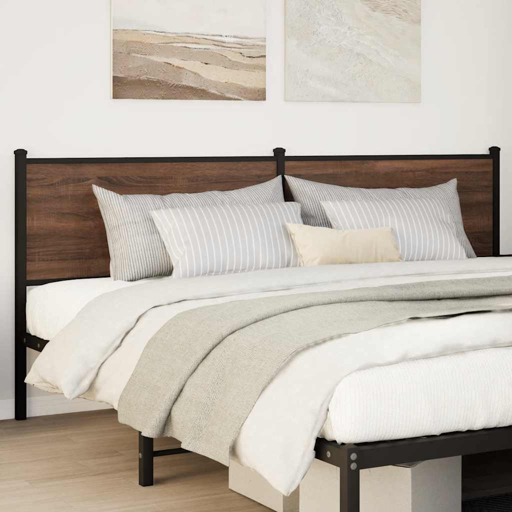 Kopfteil Braun Eichen-Optik 190 cm Holzwerkstoff und Stahl