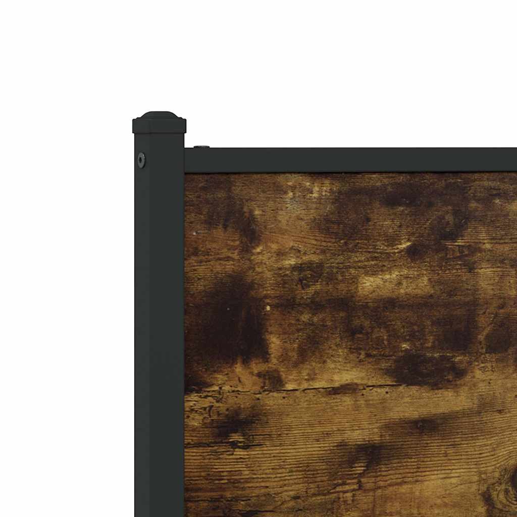 Metal bed without mattress smoked oak 137x190 cm