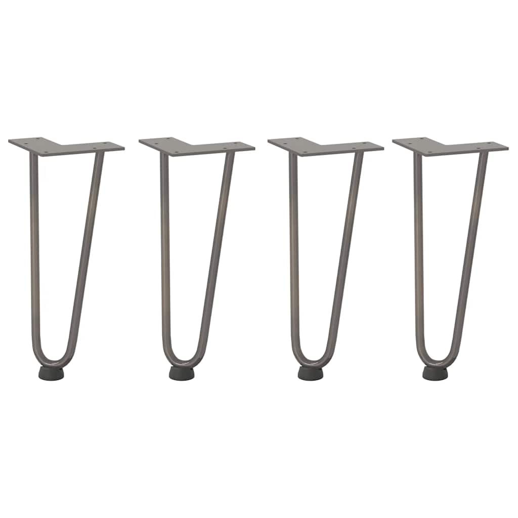 Hairpin legs for coffee table 4 pcs. Natural steel 30 cm solid steel