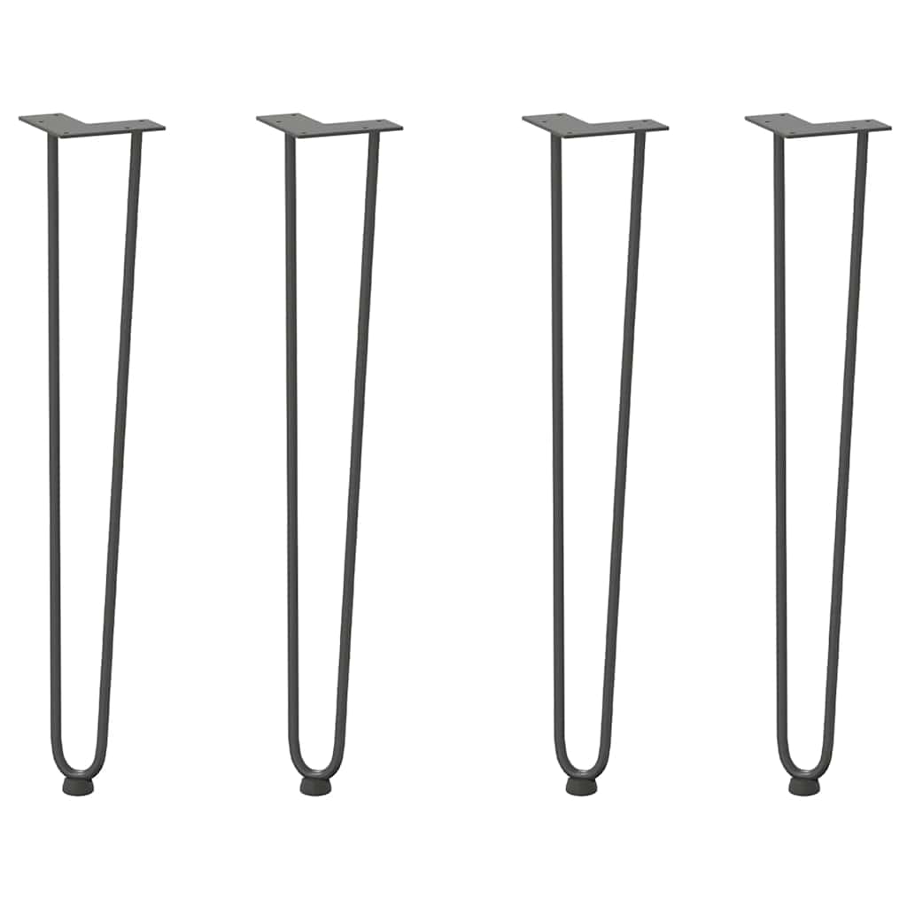 Hairpin legs for console tables, 4 pieces, anthracite, 72 cm, solid steel