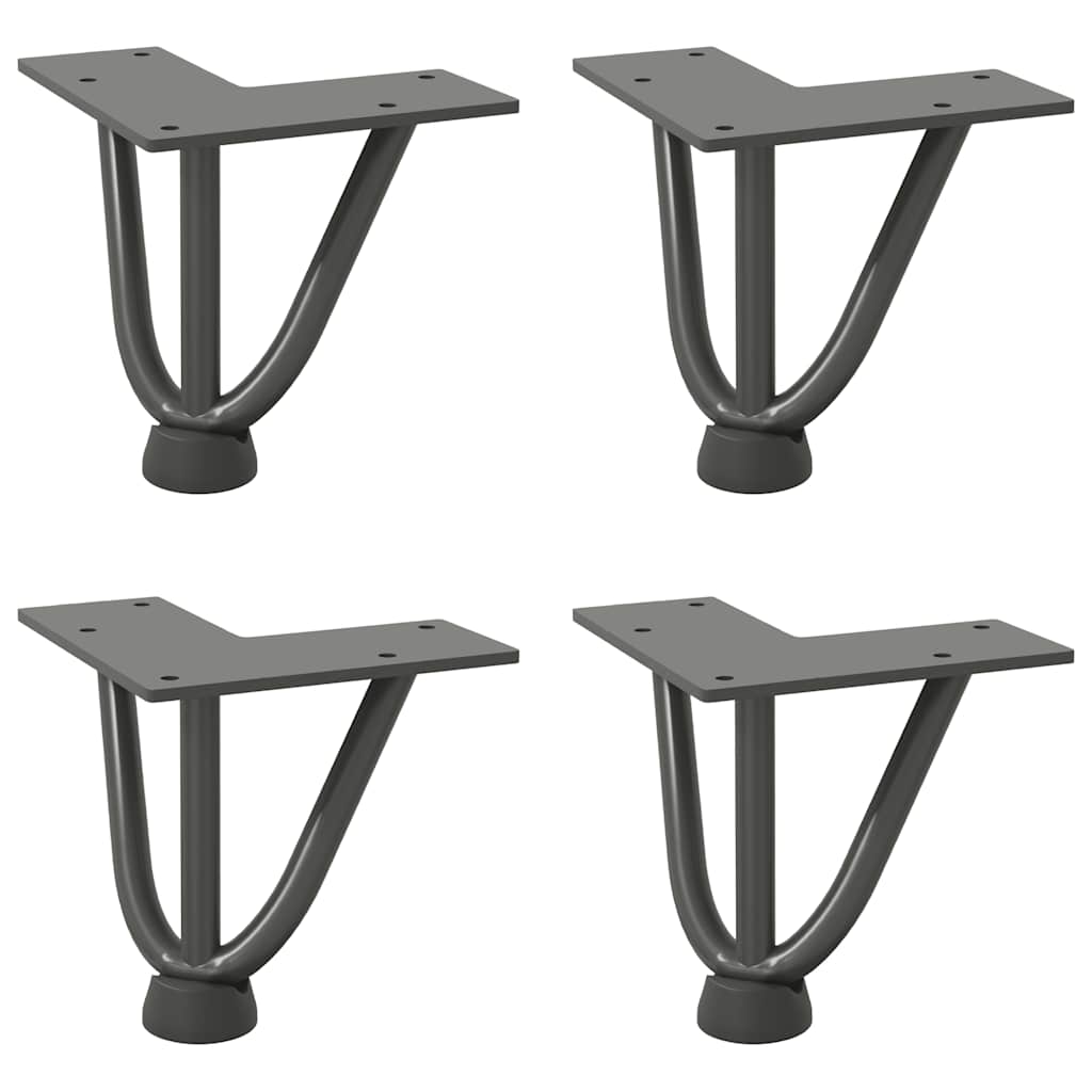 Hairpin legs for coffee table 4 pcs. Anthracite 10 cm solid steel