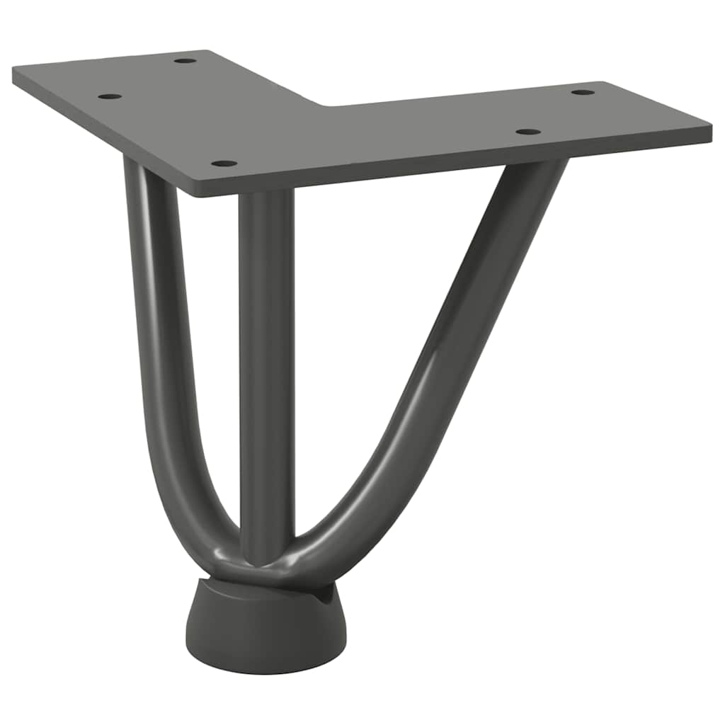 Hairpin legs for coffee table 4 pcs. Anthracite 10 cm solid steel