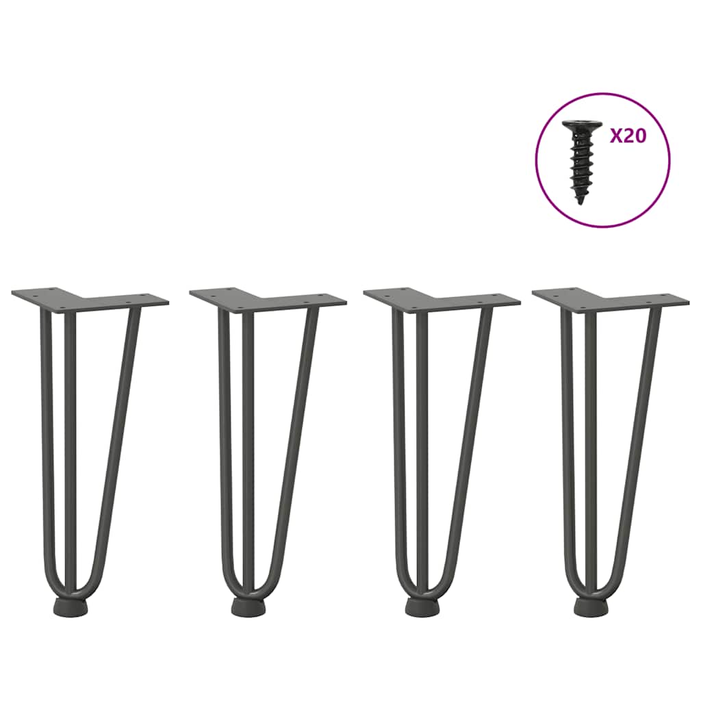 Hairpin legs for coffee table 4 pcs. Anthracite 30 cm solid steel