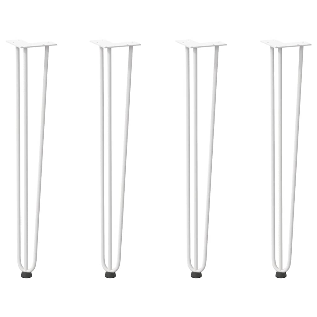 Hairpin legs for console tables, 4 pieces, white, 72 cm, solid steel