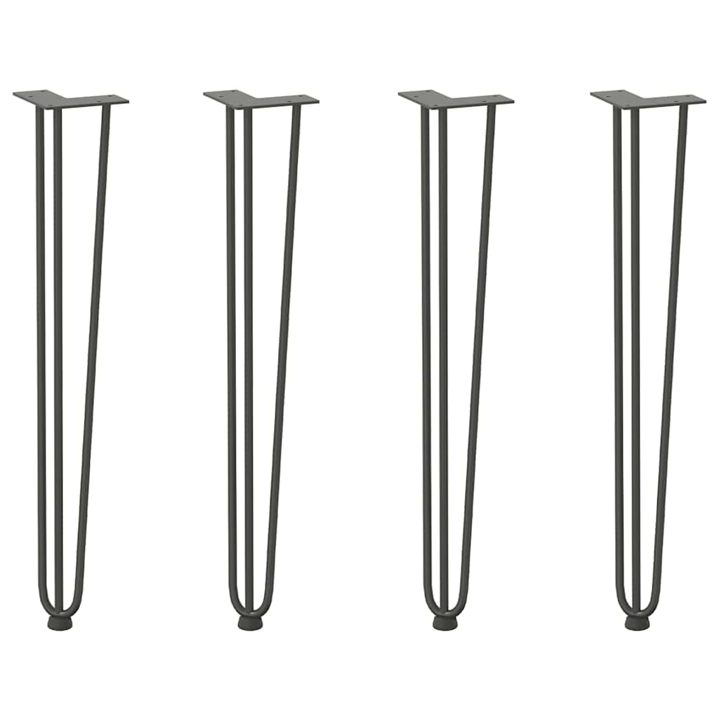 Hairpin legs for console tables, 4 pieces, anthracite, 72 cm, solid steel