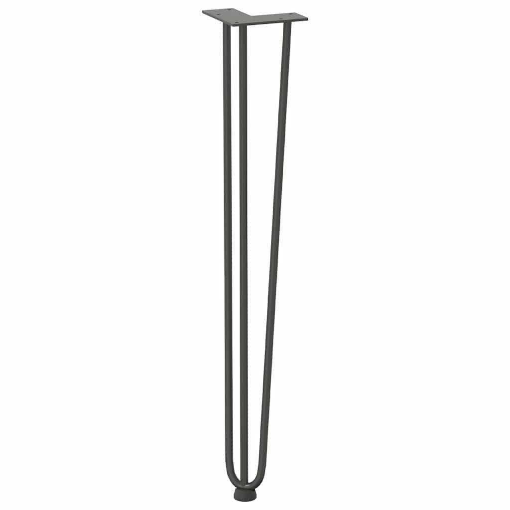 Hairpin legs for console tables, 4 pieces, anthracite, 72 cm, solid steel