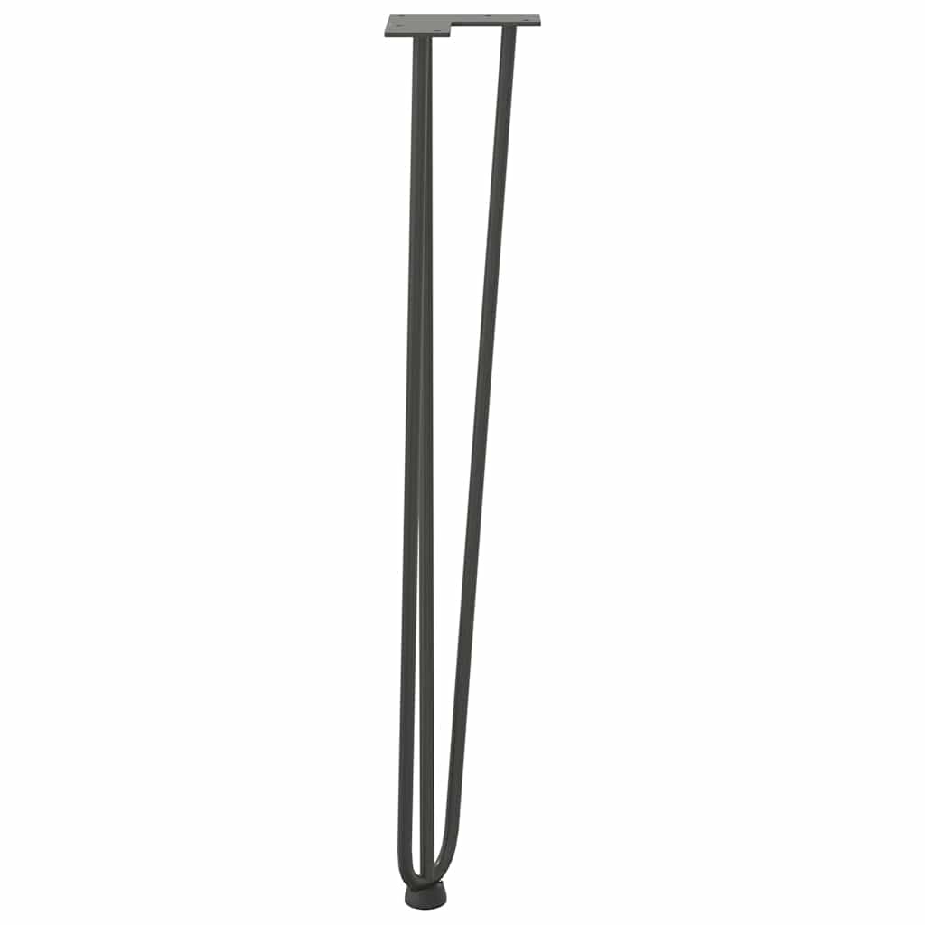 Hairpin legs for console tables, 4 pieces, anthracite, 72 cm, solid steel