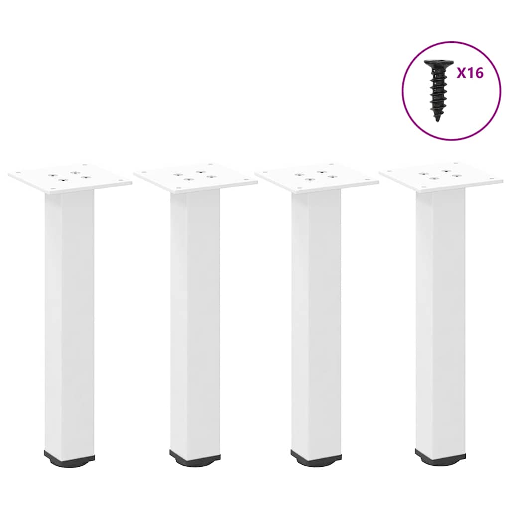 Coffee table legs 4 pcs. White 42-44 cm steel