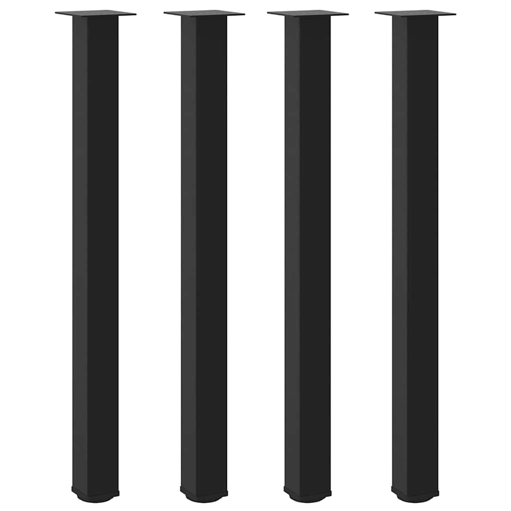 Bartischbeine 4 Stk. Schwarz 110-112 cm Stahl