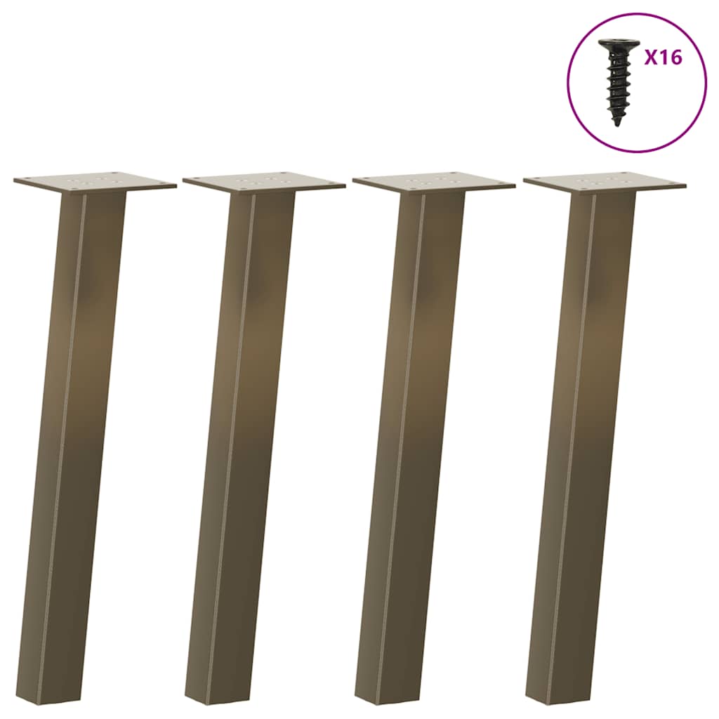 Coffee table legs 4 pcs. Natural steel 42 cm steel