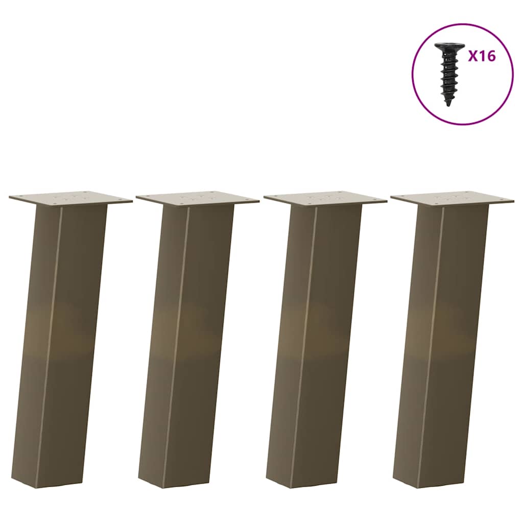 Coffee table legs 4 pcs. Natural steel 42 cm steel
