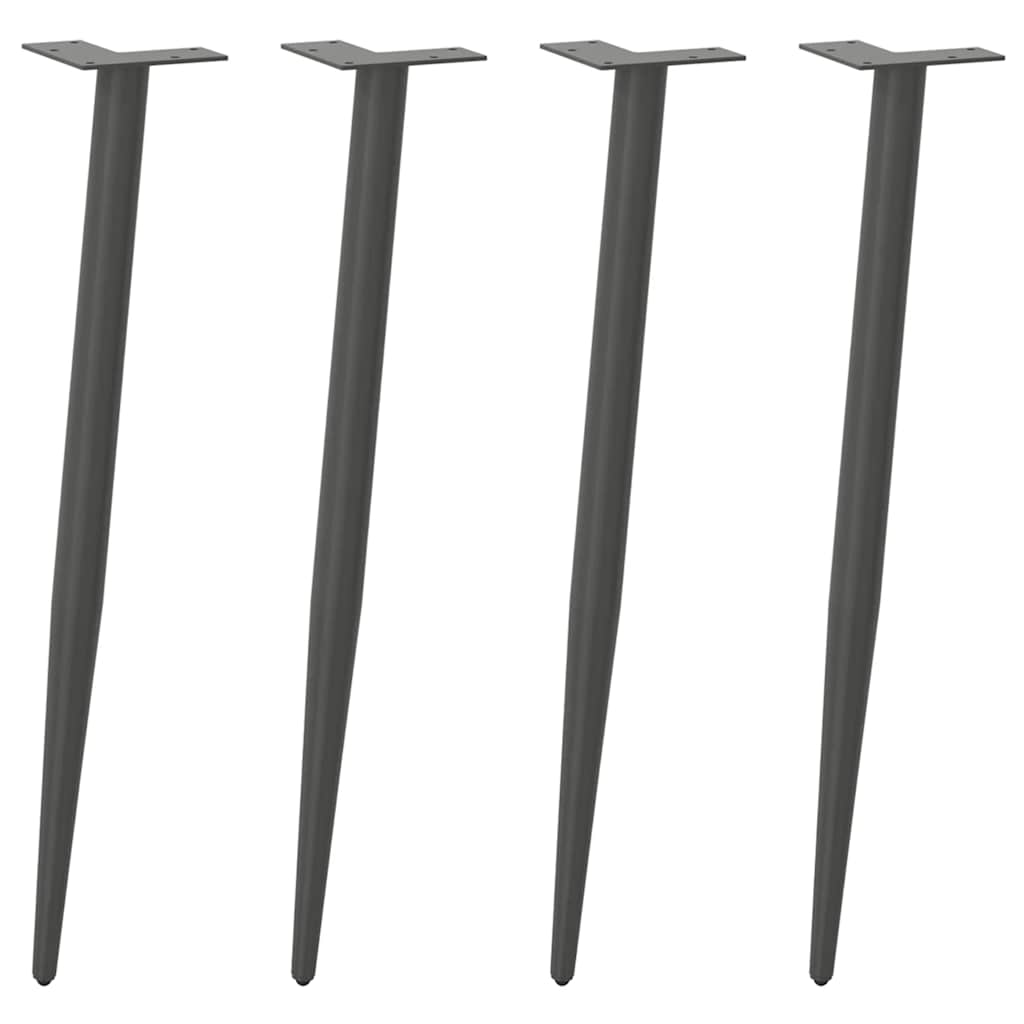 Console table legs conical shape 4 pcs. anthracite 72-73 cm steel