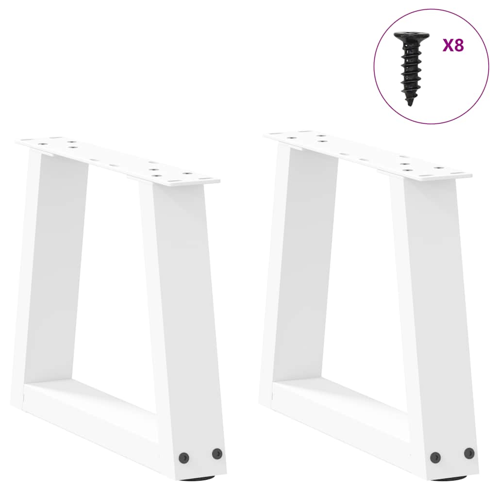 Coffee table legs V-shape 2 pieces white 30x(30-31.3) cm steel