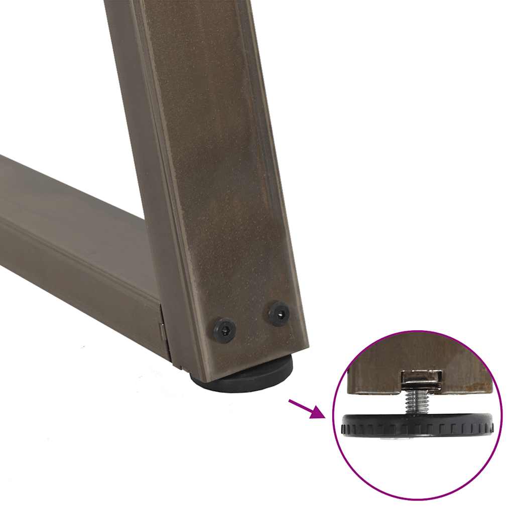 Coffee table legs V-shape 2 pieces natural steel 40x(30-31.3) cm steel