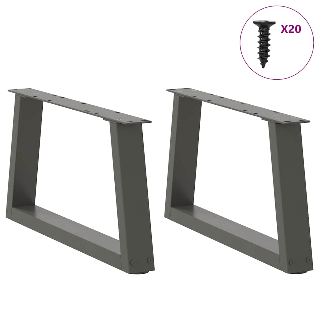 Couchtischbeine V-Form 2 Stück Anthrazit 50x(30-31,3) cm Stahl