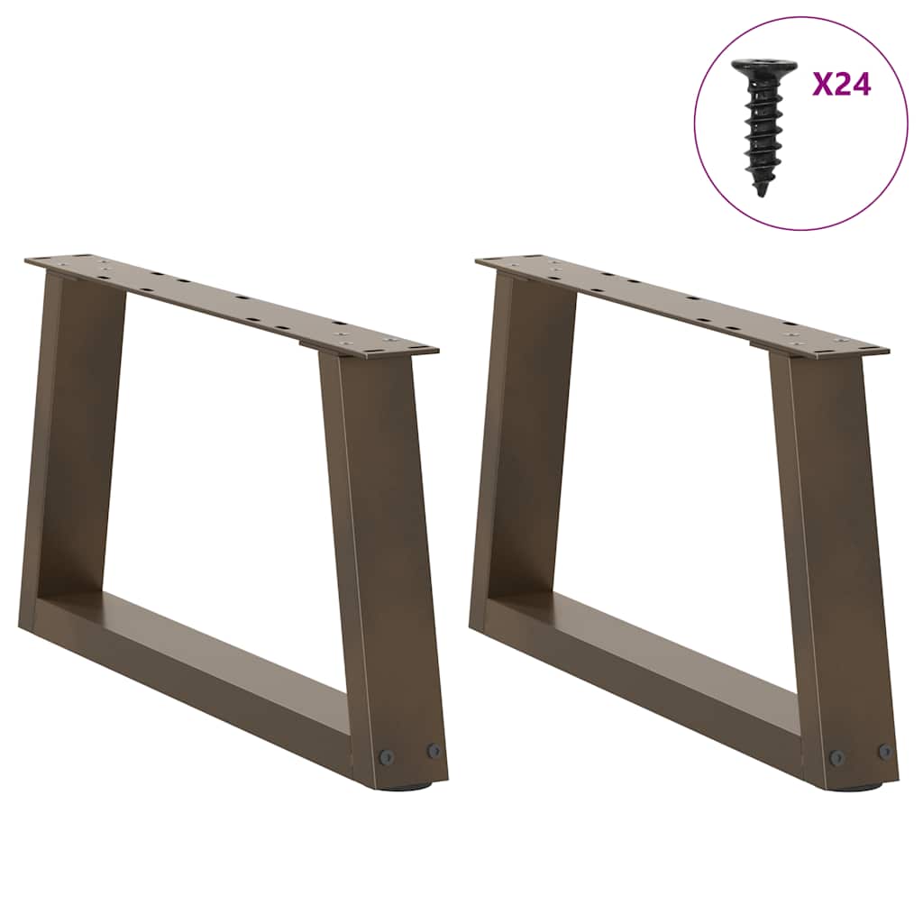 Coffee table legs V-shape 2 pieces natural steel 70x(30-31.3) cm steel