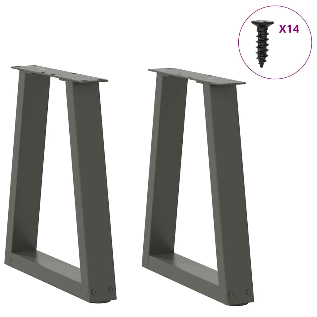 Coffee table legs V-shape 2 pieces anthracite 38x(42-43.3) cm steel