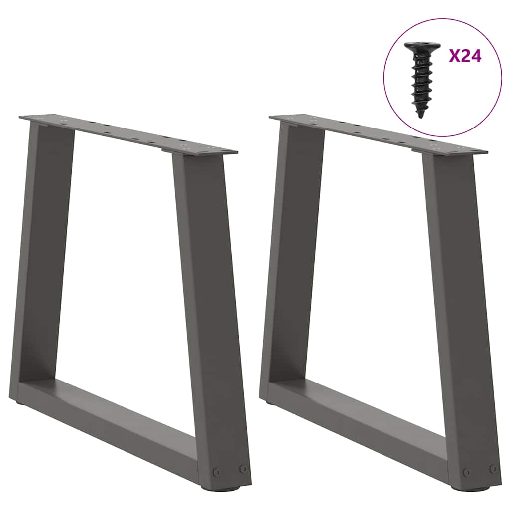 Coffee table legs V-shape 2 pieces anthracite 60x(42-43.3) cm steel