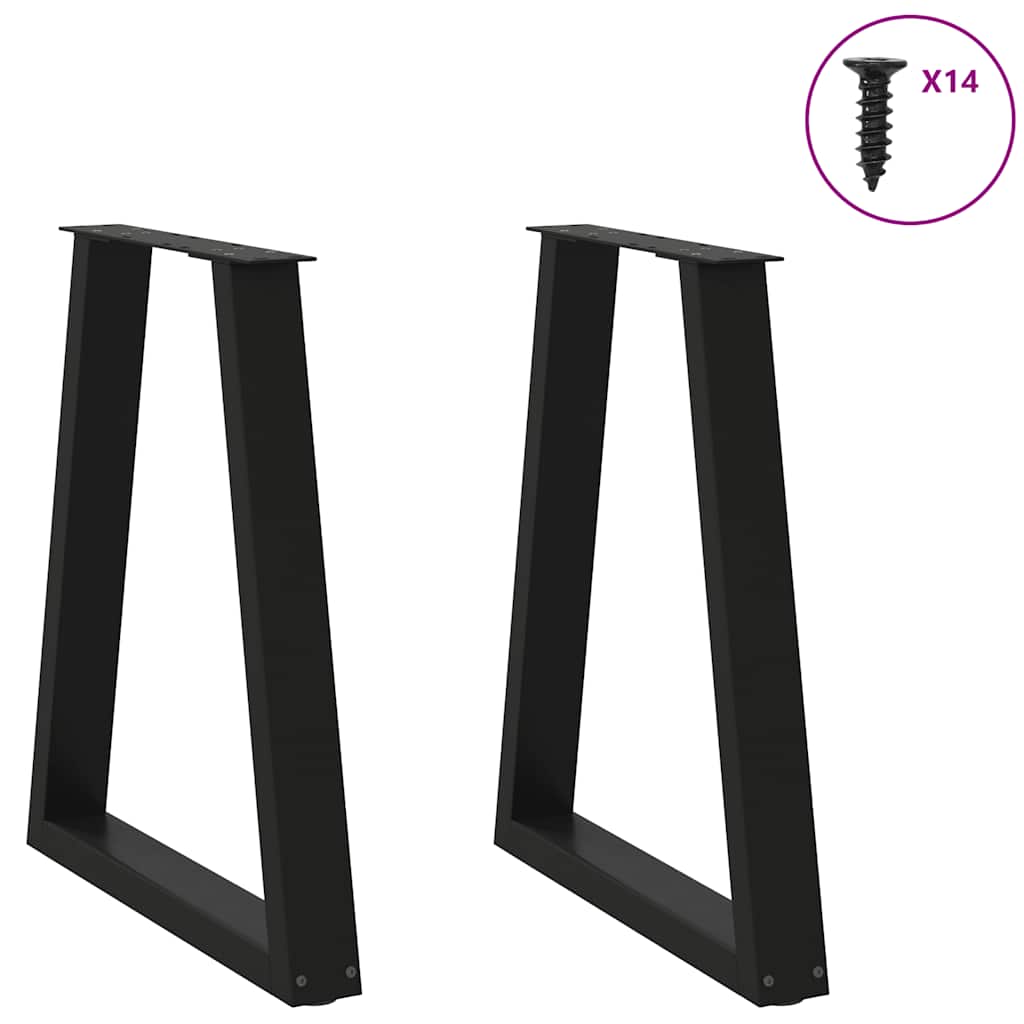 Dining table legs V-shape 2 pcs. Black 50x(72-73) cm steel