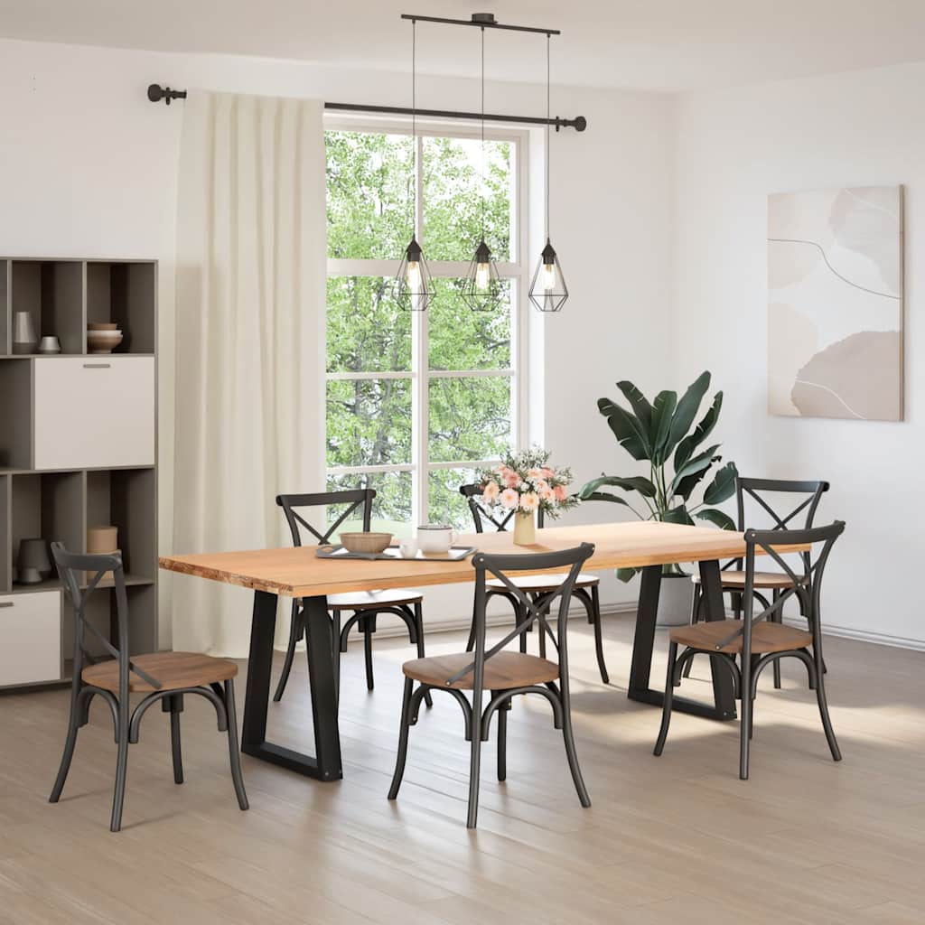 Dining table legs V-shape 2 pcs. Black 60x(72-73) cm steel
