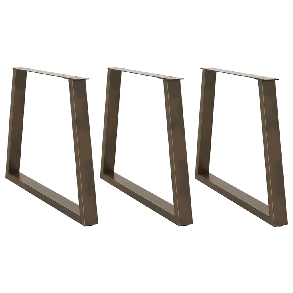 Dining table legs V-shape 3 pieces natural steel 100x(72-73.3) cm steel
