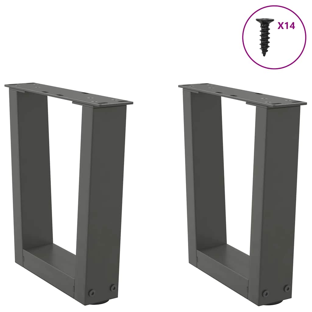 Couchtischbeine V-Form 2 Stück Anthrazit 30x(30-31,3) cm Stahl