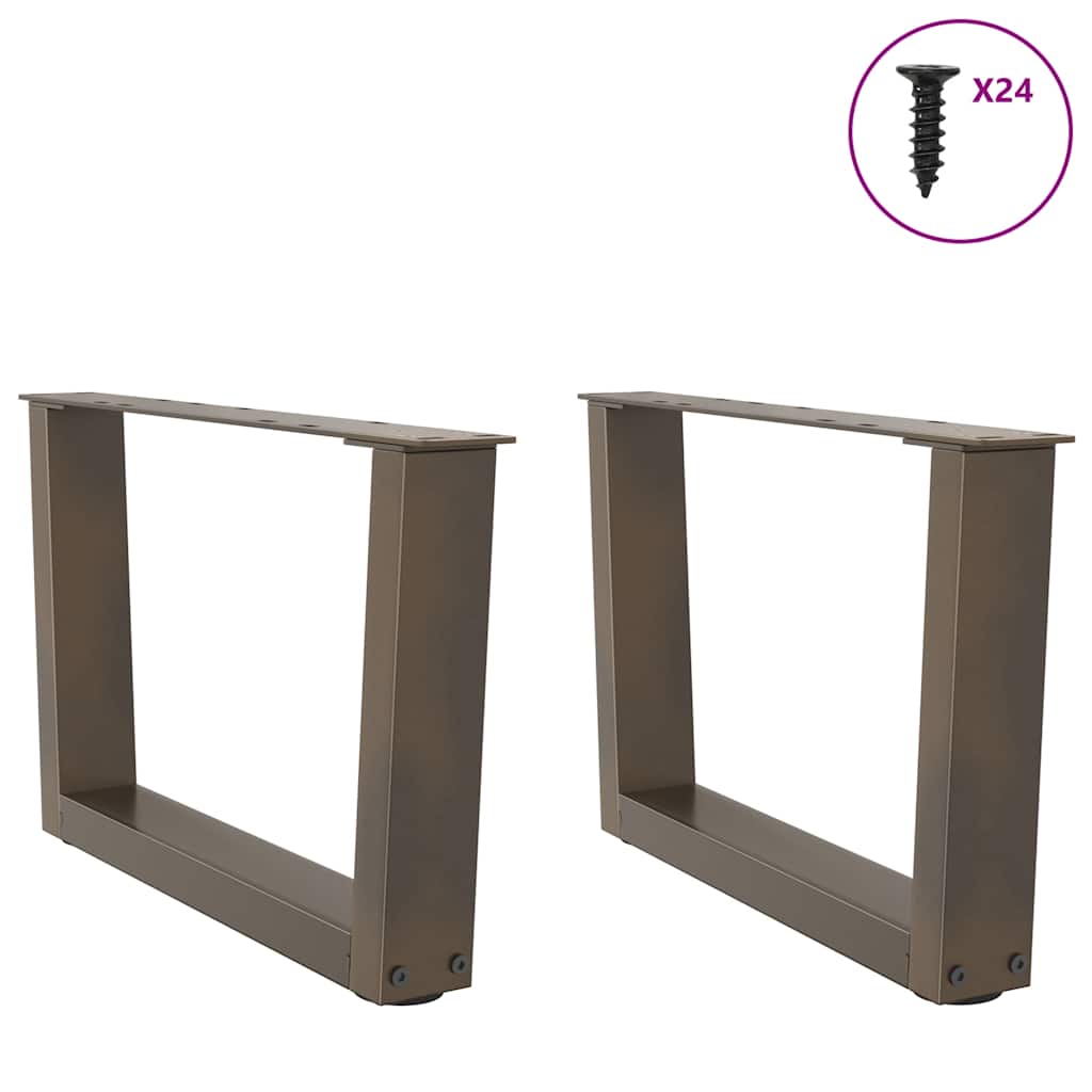 Coffee table legs V-shape 2 pieces natural steel 60x(30-31.3) cm steel